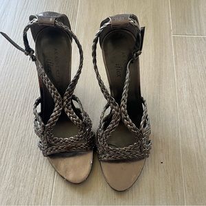 Anne Klein Iflex Mapleasem Pewter Heel Sandal Size 7